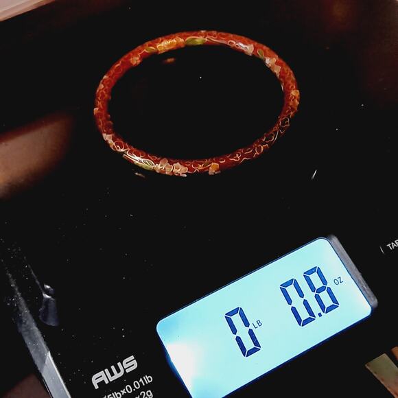 Vintage 1960s Cloisonne Enamel Floral Bangle Bracelet - Picture 9 of 9